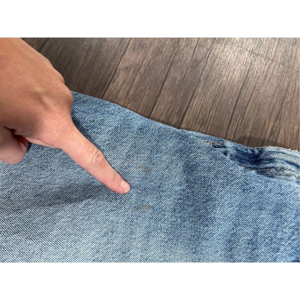Zara 5 Pocket Design Distressed Ripped Denim Straight Jeans Blue Size 4 - Picture 11 of 11